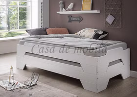 Massivholz Gästebett 90x200cm DENVER Buche massiv weiß lackiert Casa de mobila Goslar