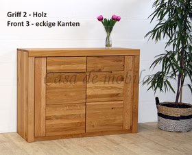 Sideboard 128x94x45cm HORIZONT Wildeiche massiv natur geölt Casa de mobila Sideboard 128x94x45cm HORIZONT Wildeiche massiv natur geölt Casa de mobila