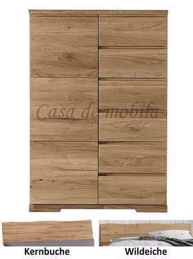 Massivholz Hochkommode mit schubladen ALTONA 90x131x45cm Kernbuche oder Wildeiche natur geölt Casa de mobila Goslar Massivholz Hochkommode mit schubladen ALTONA 90x131x45cm Kernbuche oder Wildeiche natur geölt Casa de mobila Goslar