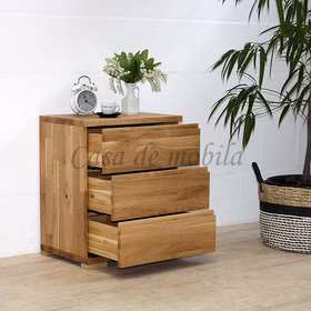 Massivholz Nachtkommode II 50x60x35cm ALTONA Wildeiche massiv geölt von Casademobila Goslar Massivholz Nachttisch II mit 3 schubladen 50x60x35cm ALTONA Wildeiche massiv geölt von Casademobila Goslar