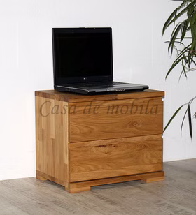 Massivholz Nachttisch I mit 2 schubladen 50x45x35cm ALTONA Wildeiche massiv geölt von Casademobila Goslar