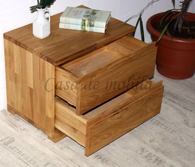 Massivholz Nachtkommode I mit 2 schubladen 50x45x35cm ALTONA Wildeiche massiv geölt von Casademobila Goslar