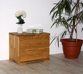 Massivholz Nachtkommode I 50x45x35cm ALTONA Wildeiche massiv geölt von Casademobila Goslar