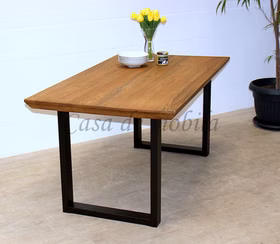 tisch 160x76x90 cm ROMA rustikale Eiche massiv Schweizer Kante, Metallbeine U Luton Casa de mobila Goslar Küchentisch 160x76x90 cm ROMA rustikale Eiche massiv Schweizer Kante, Metallbeine U Luton Casa de mobila Goslar