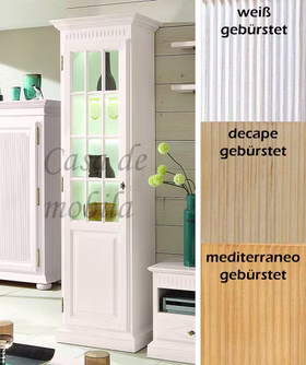 Vitrine 1tuerig links Pinie massiv gebuerstet 31 110 200 Vitrine 1tuerig links Pinie massiv gebuerstet 31 110 200
