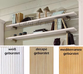 Hängeregal 150x3x20 cm ROSSIO Pinie massiv gebürstet Wandboard 150cm Pinie massiv gebuerstet 31 800 400 02