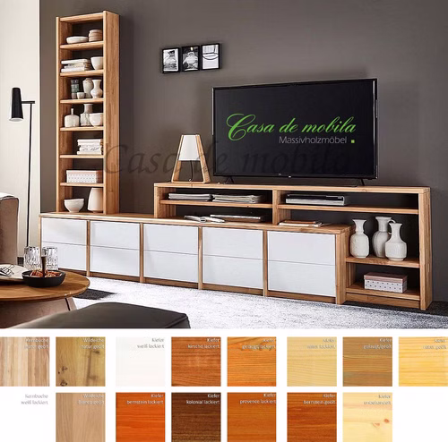 Massivholz TV-Lowboard mit Regal CONTRA 270x205/71/46x46/33/21cm 2farbig kiefer, Kernbuche, Wildeiche natur oder Binco geölt Casa de mobila Goslar Massivholz TV-Lowboard mit Regal CONTRA 270x205/71/46x46/33/21cm 2farbig kiefer, Kernbuche, Wildeiche natur oder Binco geölt Casa de mobila Goslar