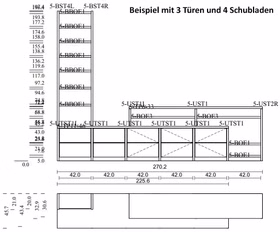 Massivholz TV-Lowboard mit Regal CONTRA Breite 270 cm Casa de mobila Goslar Massivholz TV-Lowboard mit Regal CONTRA Breite 270 cm Casa de mobila Goslar