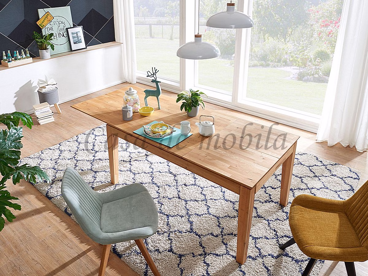 Ausziehtisch 120/180x75x80cm Wildeiche massiv natur geölt Massivholz Tisch klein ausziehbar 120/180x75x80cm wildeiche massiv geölt casademobila