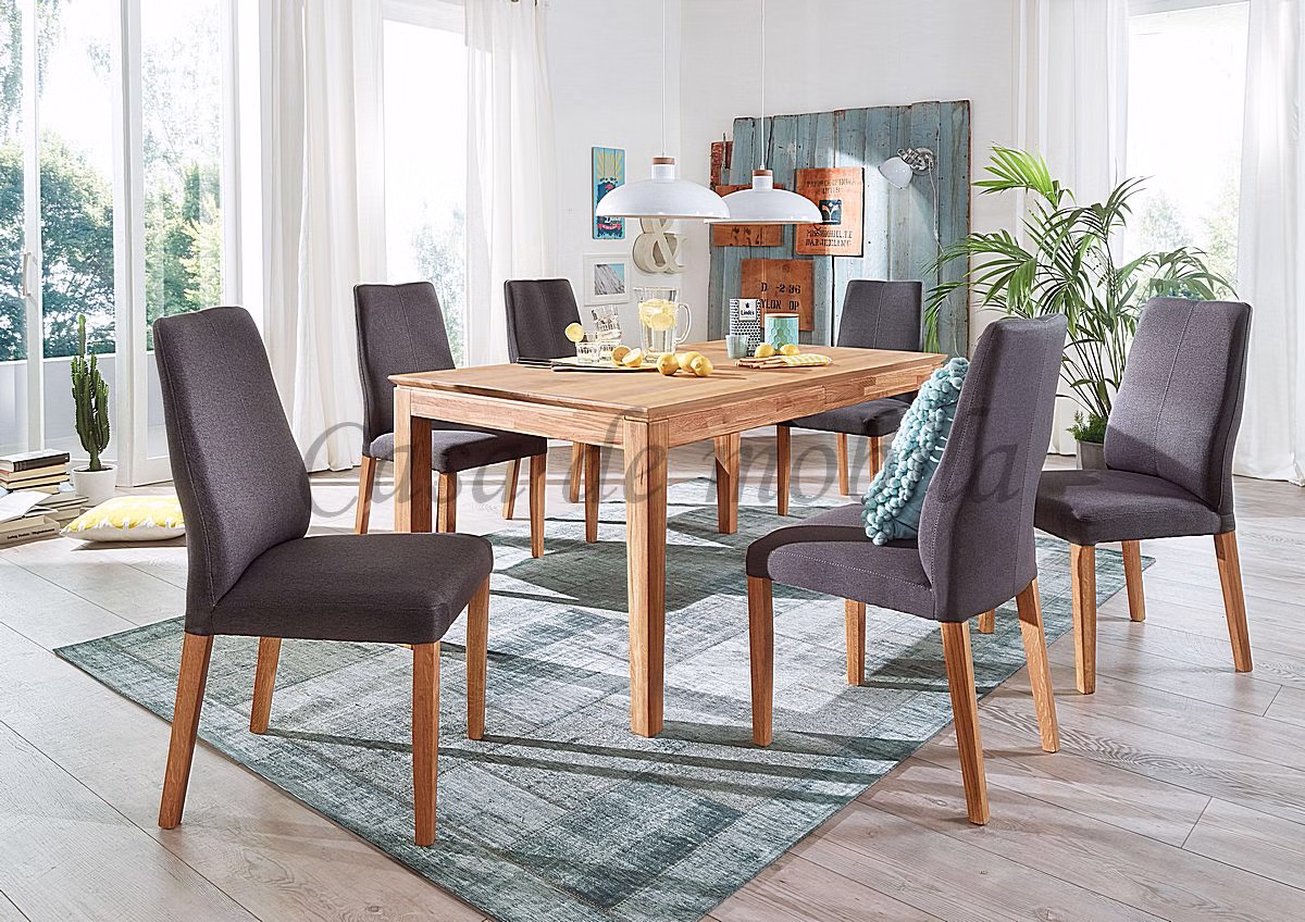 Ausziehtisch 120/180x75x80cm Wildeiche massiv natur geölt kleiner Tisch ausziehbar massivholz wildeiche massiv geölt casademobila