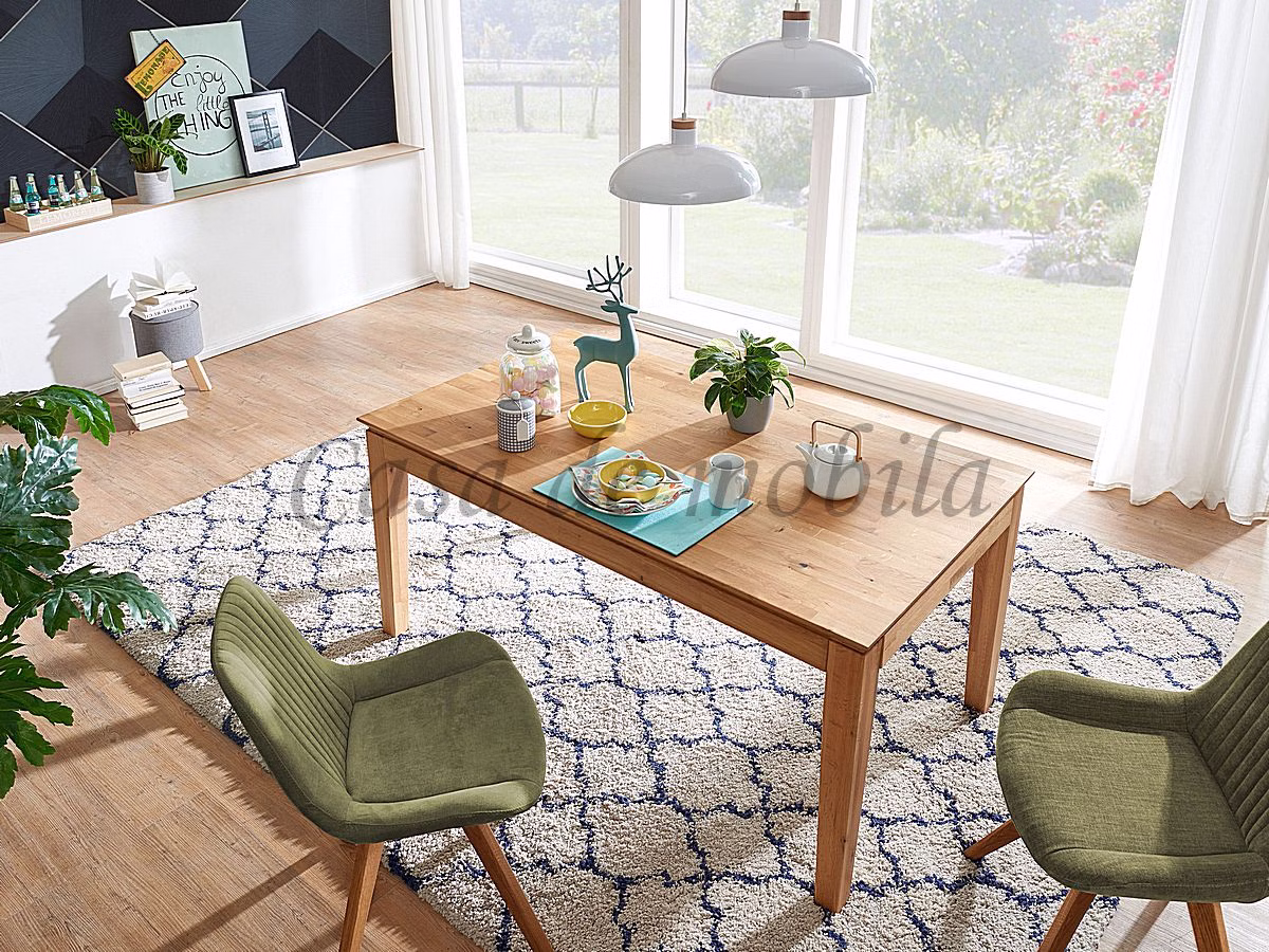 Ausziehtisch 120/180x75x80cm Wildeiche massiv natur geölt kleiner Funktionstisch Massivholz Eiche Wildeiche massiv geölt casademobila