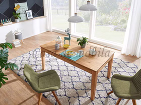 Ausziehtisch 120/180x75x80cm Wildeiche massiv natur geölt kleiner Funktionstisch Massivholz Eiche Wildeiche massiv geölt casademobila