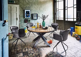 Bodahl Esszimmertisch rund mit metallbeine ausziehbar Nottingham Eiche massiv oel finish Casa de mobila Goslar Bodahl Esszimmertisch rund mit metallbeine ausziehbar Nottingham Eiche massiv oel finish Casa de mobila Goslar