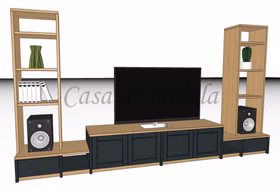 Massivholz Wohnwand CONTRA 330x180x46/33cm Kiefer massiv 2farbig gelaugt geölt anthrazitgrau Casa de mobila Goslar Massivholz Wohnwand CONTRA 330x180x46/33cm Kiefer massiv 2farbig gelaugt geölt anthrazitgrau Casa de mobila Goslar