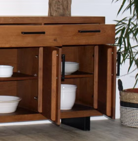 Sideboard 180x90x45cm WOODSTOCK rustikale Eiche massiv Sideboard 3tuerig rustikale Eiche Old Bassano Woodstock 11597 06 2
