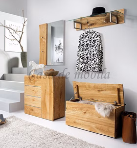 Massivholz Flurgarderobe mit Glas-Hutablage WOODLINE 90x22x32cm Eiche massiv natur geölt bei Casa de mobila Goslar Massivholz Flurgarderobe mit Glas-Hutablage WOODLINE 90x22x32cm Eiche massiv natur geölt bei Casa de mobila Goslar