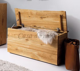 Holztruhe 90x45x36cm WOODLINE Eiche massiv natur geölt von Casademobila Goslar