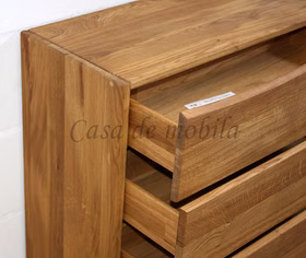 Schubladenkommode 53x144x38cm WOODLINE Eiche massiv natur geölt von Casademobila Goslar Schubladenkommode 53x144x38cm WOODLINE Eiche massiv natur geölt von Casademobila Goslar