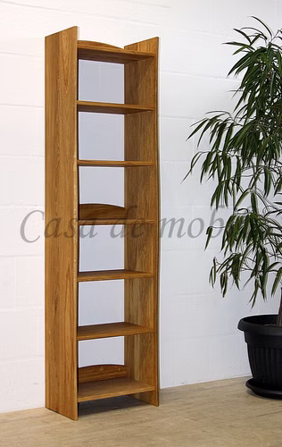 Schmales Standregal mit baumkante 50x189x30cm WOODLINE Eiche massiv natur geölt, 538837 von Casademobila Goslar