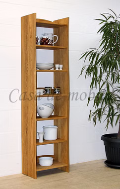 Massivholz Küchenregal schmal mit baumkante 50x189x30cm WOODLINE Eiche massiv natur geölt, 538837 von Casademobila Goslar