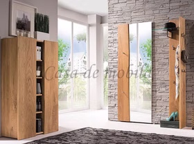 Massivholz Flurgarderobe mit spiegel 70x190x8cm WOODLINE Eiche massiv natur geölt von Casademobila Goslar