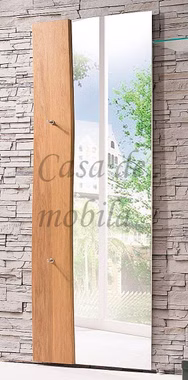Massivholz Hängegarderobe mit spiegel 70x190x8cm WOODLINE Eiche massiv natur geölt von Casademobila Goslar