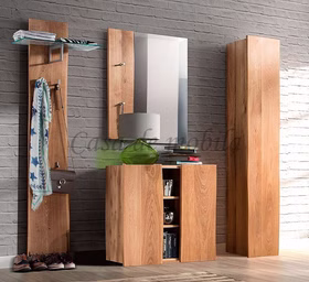 Massivholz Dielenmöbel Set komplett Rustikal WOODLINE 4teilig Eiche massiv natur geölt Baumkante Casa de mobila Goslar Massivholz Dielenmöbel Set komplett Rustikal WOODLINE 4teilig Eiche massiv natur geölt Baumkante Casa de mobila Goslar