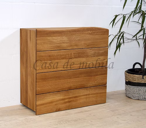 Massivholz Dielen Set komplett WOODLINE 4teilig Eiche massiv natur geölt Baumkante Casa de mobila Goslar