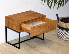 Massivholz Nachtschrank mit schublade Metallfüßen Wildeiche massiv natur geölt Casademobila Goslar Massivholz Nachtschrank mit schublade Metallfüßen Wildeiche massiv natur geölt Casademobila Goslar