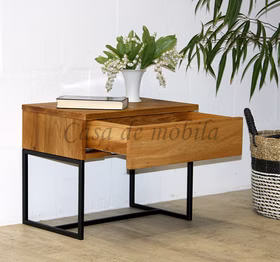 Massivholz Nachttisch mit schublade Metallfüßen Wildeiche massiv natur geölt Casademobila Goslar Massivholz Nachttisch mit schublade Metallfüßen Wildeiche massiv natur geölt Casademobila Goslar