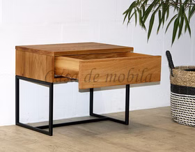 Massivholz Nachtkommode mit schublade Metallbeine Wildeiche massiv natur geölt Casademobila Goslar Massivholz Nachtkommode mit schublade Metallbeine Wildeiche massiv natur geölt Casademobila Goslar