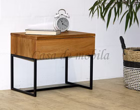 Massivholz Nachtkommode mit schublade Metallfüßen Wildeiche massiv natur geölt Casademobila Goslar Massivholz Nachtkommode mit schublade Metallfüßen Wildeiche massiv natur geölt Casademobila Goslar