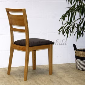 Holzstuhl mit Lederimitatsitz 44x93x53cm LARA Massivholz Holzstuhl mit Lederimitatsitz 44x93x53cm LARA Massivholz