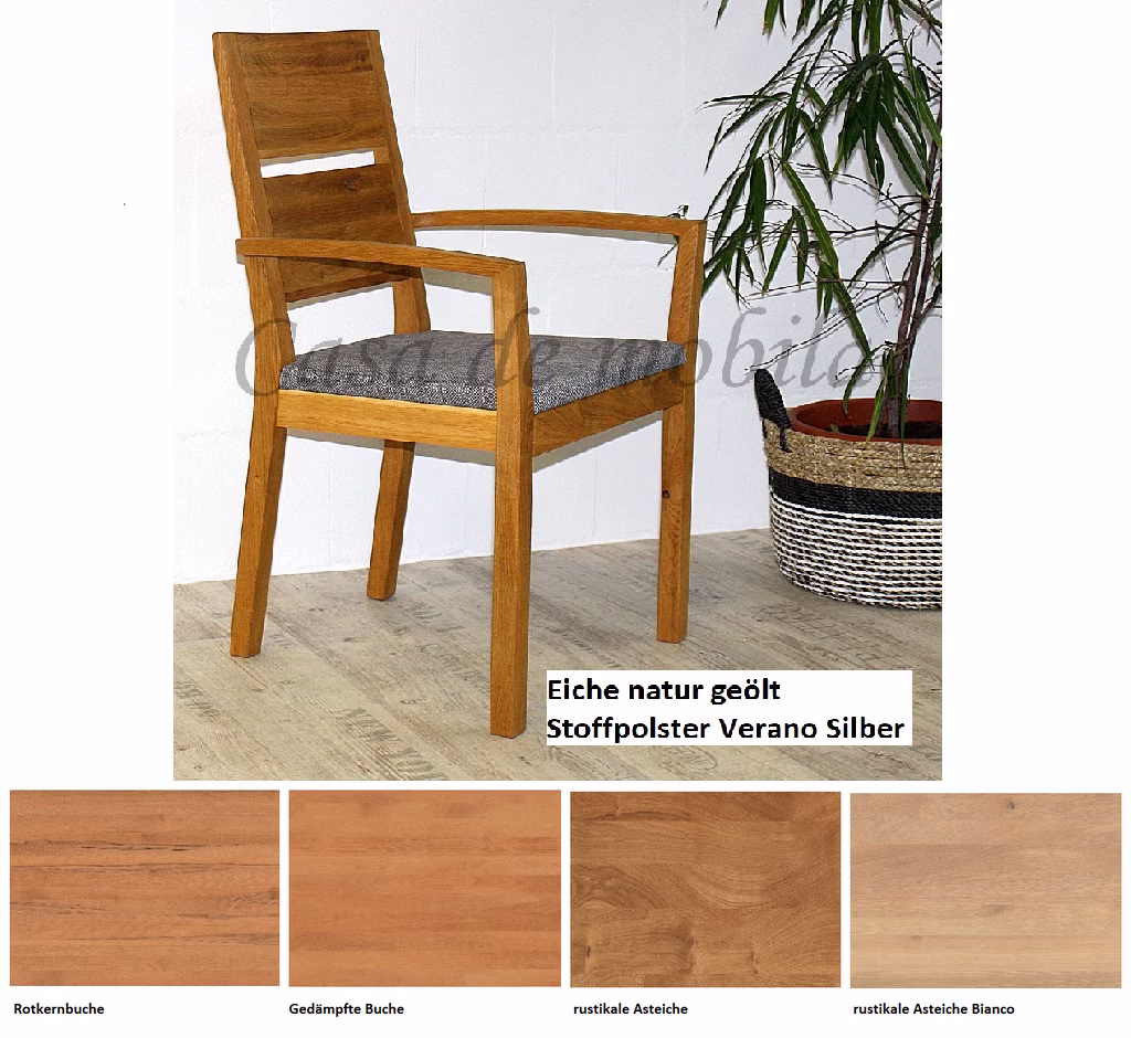 Armlehnsstuhl SILENT 2 58x95x56cm Massivholz geölt Stoffpolstersitz Wimmer casademobila Armlehnsstuhl SILENT 2 58x95x56cm Massivholz geölt Stoffpolstersitz Wimmer casademobila