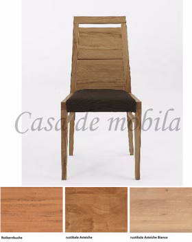 Massivholz Esszimmerstuhl Casera 49x95x53cm geölt Lederpolster Colorado Dunkelbraun Wimmer casademobila Goslar