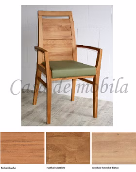 Massivholz Armlehnstuhl Casera 56x95x53cm geölt Lederpolster Linea green grün wimmer casademobila Massivholz Armlehnstuhl Casera 56x95x53cm geölt Lederpolster Linea green grün wimmer casademobila