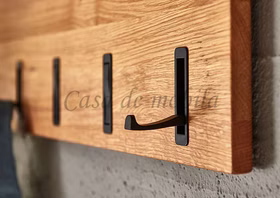 Hakenleiste mit 6 Haken 90x12x2cm WALK IN Wildeiche natur geölt garderobenhaken klappbar WALK IN 90x12x2cm Wildeiche massiv natur geölt Casa de mobila Goslar