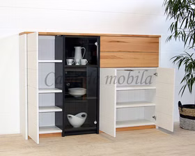 Sideboard 178x123x33cm CONTRA Kernbuche geölt / weiß / anthrazitgrau von Casademobila Goslar Sideboard 178x123x33cm CONTRA Kernbuche geölt / weiß / anthrazitgrau von Casademobila Goslar