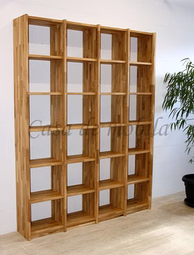 Massivholz Regal Standregal CONTRA 181x236x33cm Wildeiche massiv natur geölt Casa de mobila Goslar