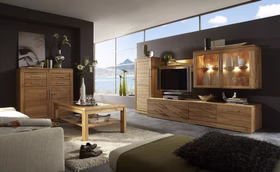 Massivholz Wohnzimmer CASERA Wohnwand Kernbuche, Wildeiche natur oder Bianco geölt Casa de mobila Goslar Massivholz Wohnzimmer CASERA Wohnwand Kernbuche, Wildeiche natur oder Bianco geölt Casa de mobila Goslar