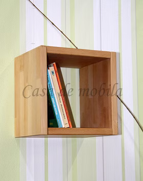 Hängeregal klein 25x25x20cm PORTLAND Kernbuche geölt Massivholz Hängewürfel PORTLAND 25x25x20cm Kernbuche massiv natur geölt von Casademobila Goslar