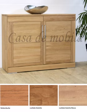 Sideboard 2-türig 120x87x42cm CASERA geölt Massivholz Sideboard CASERA 120x87x42cm Kernbuche, Asteiche natur oder Bianco geölt Casa de mobila Goslar
