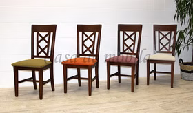 Polsterstuhl 47x100x44cm ROSSIO Pinie nussbaumfarben Polster orange von Casademobila Goslar