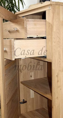 Echtholz Hochkommode CASERA mit gezinkter schubkasten Asteiche massiv natur oder Bianco geölt Wimmer Casa de mobila Goslar