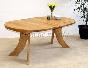 Massivholz Küchentisch rund ausziehbar 105/150/195x74x105cm SILKE Eiche massiv natur geölt casademobila Goslar