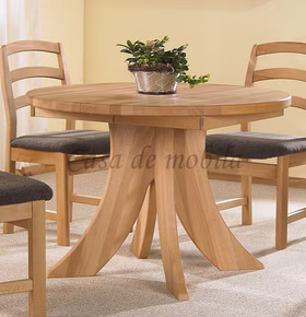 Massivholz Esstisch rund ausziehbar SILKE 105x105cm Kernbuche massiv natur geölt, SIL300-3741 Casa de mobila Goslar
