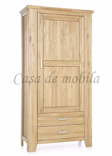 Massivholz Hochschrank rechts mit Schubladen LOFT 104x206x47cm Eiche massiv natur geölt Casa de mobila Goslar