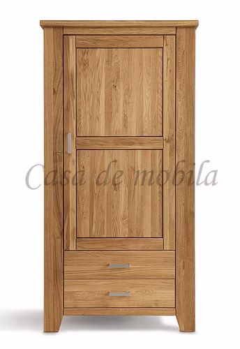 Massivholz Hochschrank rechts mit Schubladen LOFT 104x206x47cm Eiche massiv natur geölt Casa de mobila Goslar