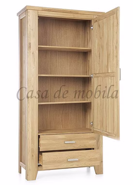 Echtholz Geschirrschrank rechts 104x206x47cm LOFT Eiche massiv natur geölt Casa de mobila Goslar