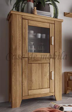 Massivholz Highboard mit Glastür links LOFT 80x139x47cm Eiche massiv natur geölt Casa de mobila Goslar Massivholz Highboard mit Glastür links LOFT 80x139x47cm Eiche massiv natur geölt Casa de mobila Goslar